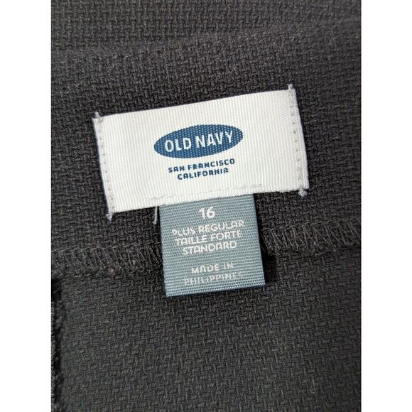 OLD NAVY! BLACK TEXTURED WEAVE WEIGHTY GORED SWING STYLE SKIRT! SZ 16 - Picture 5 of 8